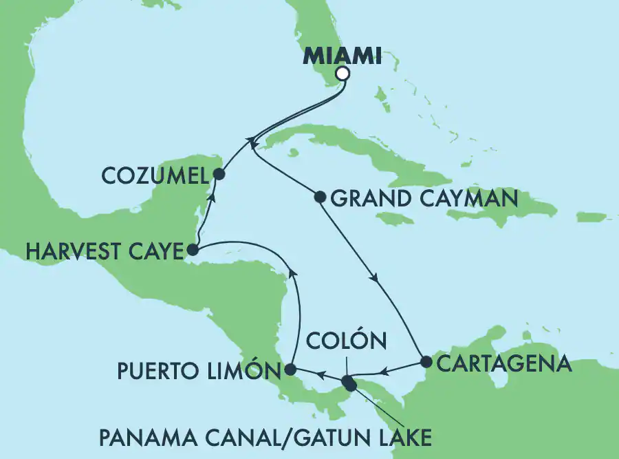New Years Exotic Caribbean Cruise map